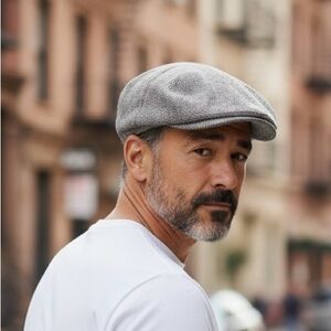 Chromatics Vintage Tweed Flat Cap, Size Large (7 1/4 - 7 3/8)